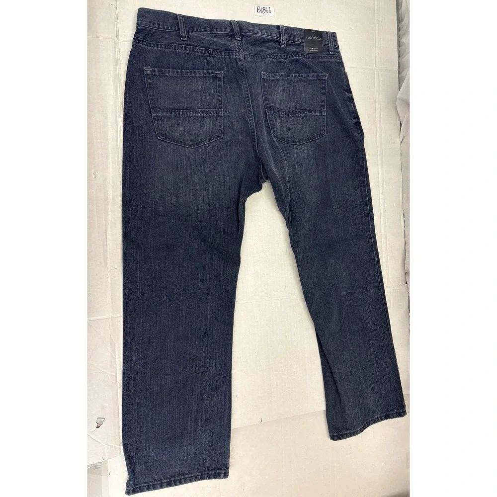 Nautica Relaxed Fit Dark Wash Blue Denim Jeans Mens‎ 40x30 Straight Leg